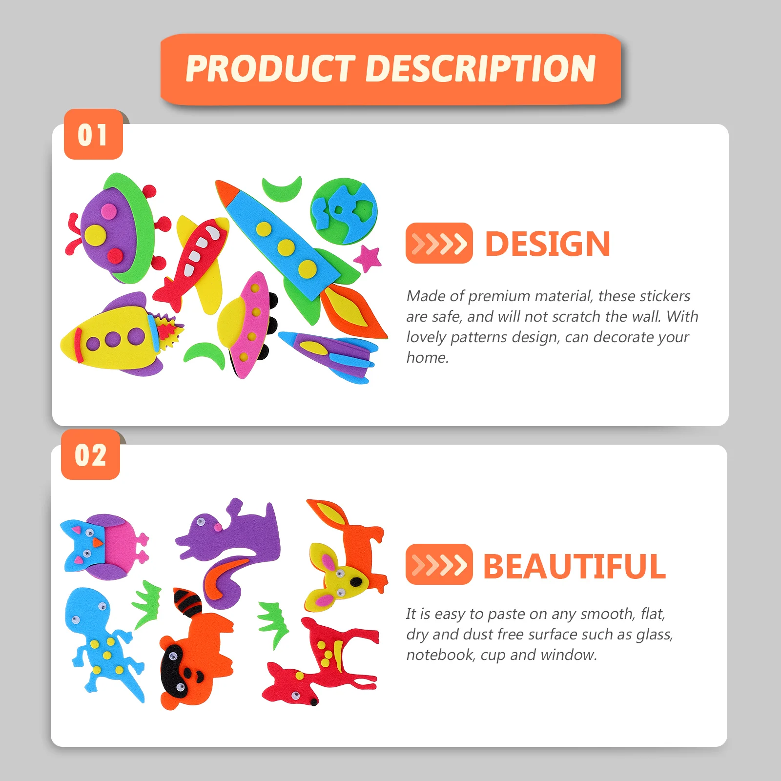 

Self-Adhesive 3D Sponge Stickers For Window Door Refrigerator Wall Decorative Cartoon Decals Diy Adorable Waterproof