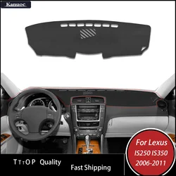 LHD-Dashmat de couro para Lexus, tampa do painel, esteira do traço, acessórios do carro, IS250, IS350, 2006, 2007, 2008, 2009, 2010, 2011, 1 jogo do PC