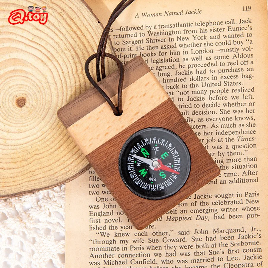 Wooden Compass Children Science Toys Physics Learning Experimental Teaching Aids Student Pendant