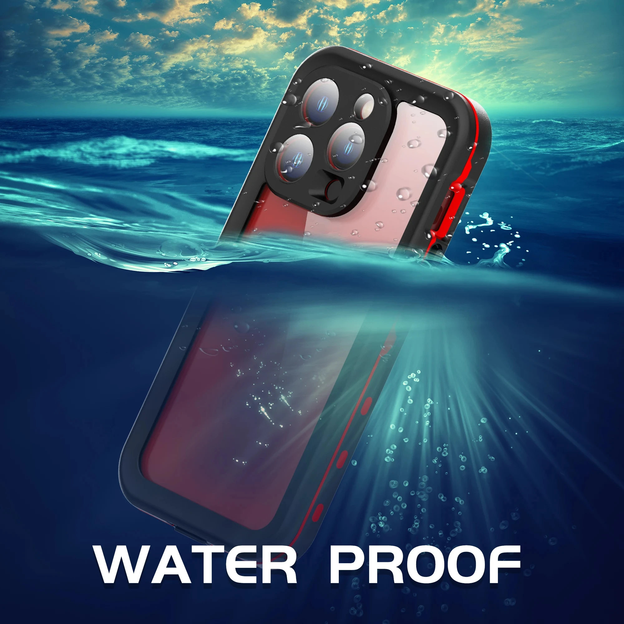 

IP68 waterproof phone case for iPhone 17 promax 16 pro 15plus Shellbox With hanging rope ultra-thin transparent Anti-Fingerprint