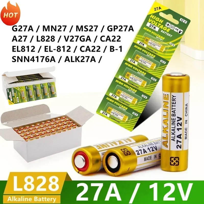 20PCS 12V A27 27A G27A MN27 MS27 L828 Alkaline Battery V27GA ALK27A A27BP K27A Dry Battery Toy Doorbell Alarm Remote Control