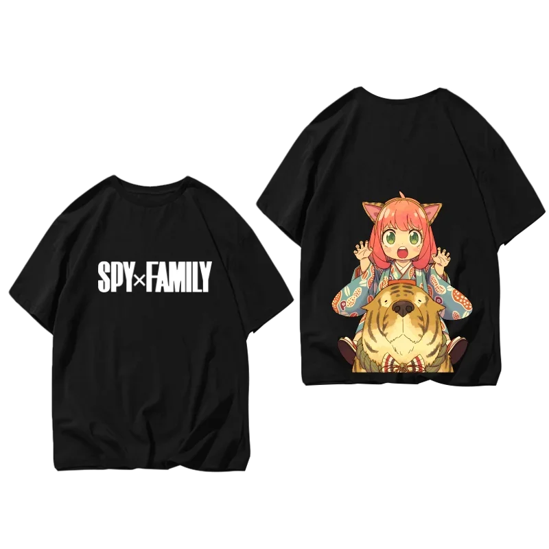 Japanese Anime Spy X Family Sports Pure Cotton T-shirts, A Trend of Large-sized Short-sleeved T-shirts for Teenagers