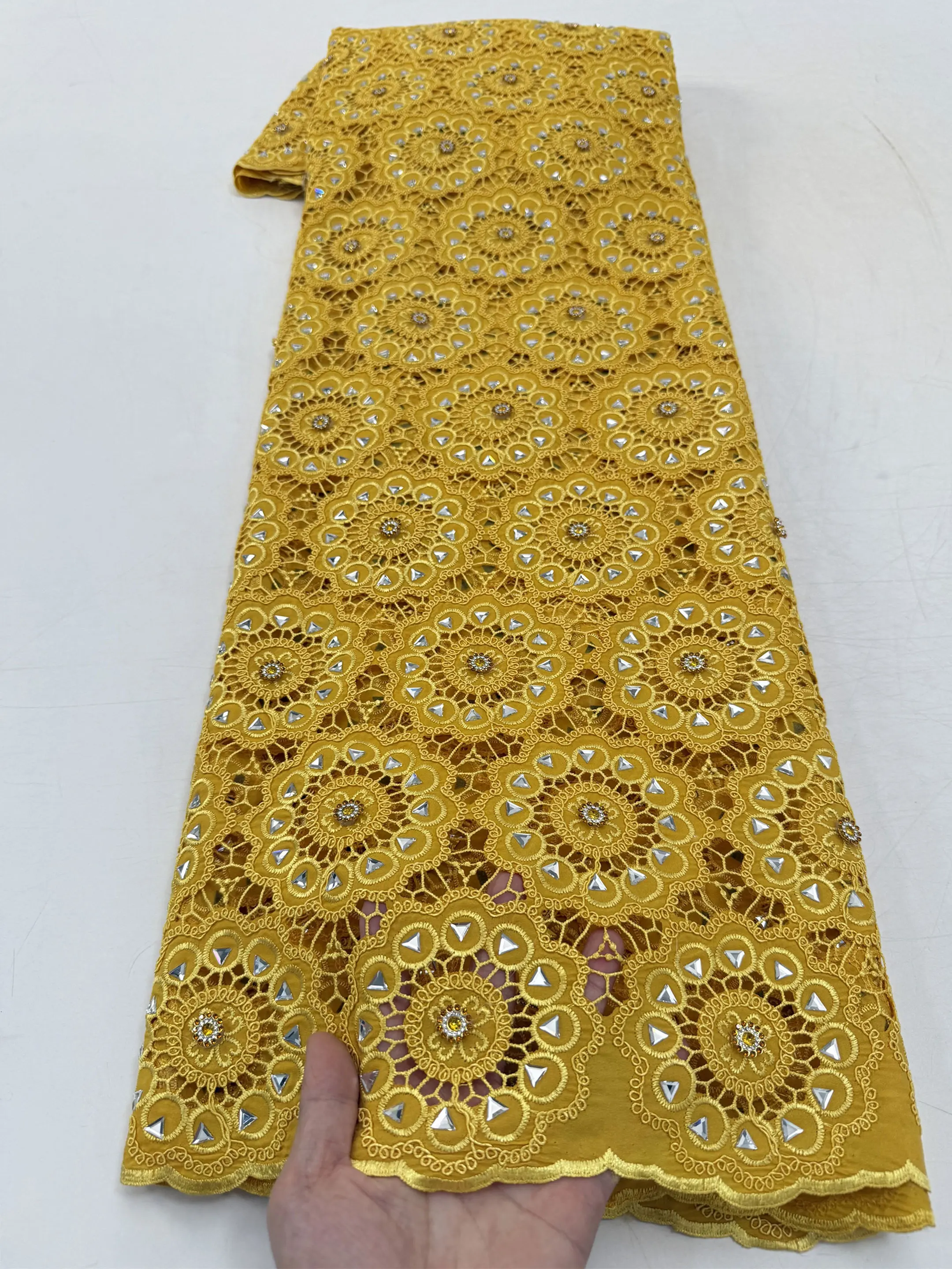 

Африканское гипюровое кружево с вышивкой, водорастворимое, с стразами, высокого качества, для женских вечерних платьев, для шитья, Дубай