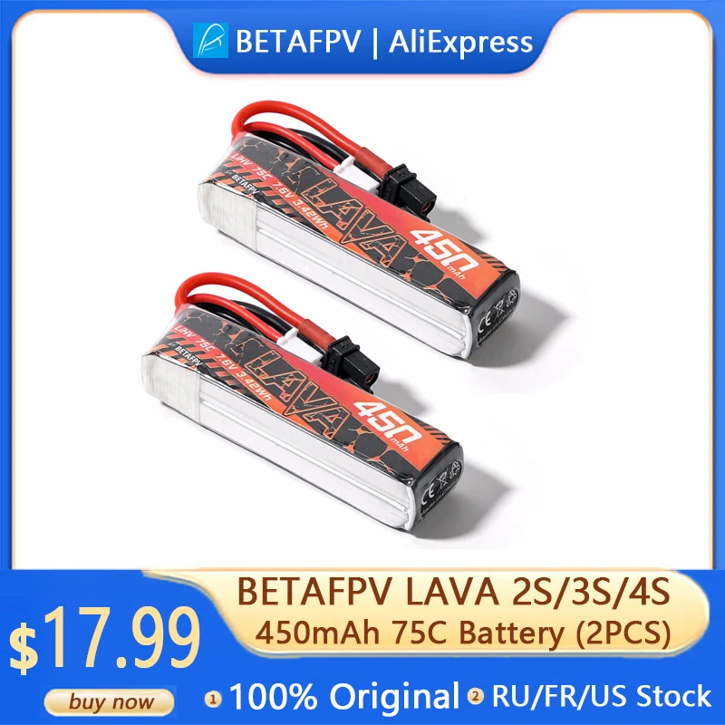 BETAFPV LAVA 2S/3S/4S 450mAh 75C Battery (2PCS)