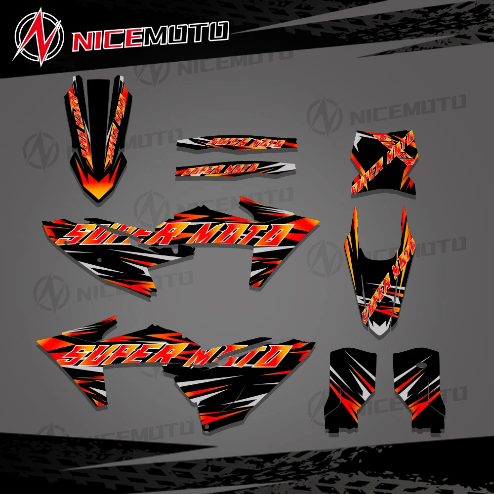 ktm-sx-sxf-2023-2024-2025-exc-excf-2024-2025-2026用バイクグラフィックデカールステッカーキット、ナンバーネームカスタム、15個販売済み