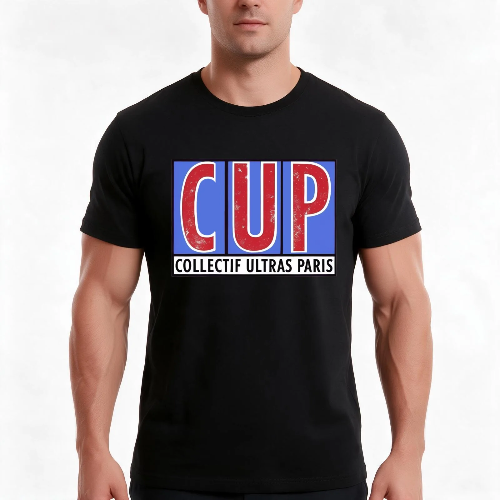Parisian blue and red ultras Forever T-Shirt, Summer Casual Cotton Tee, Oversized Streetwear Tops, Vintage Graphic Print