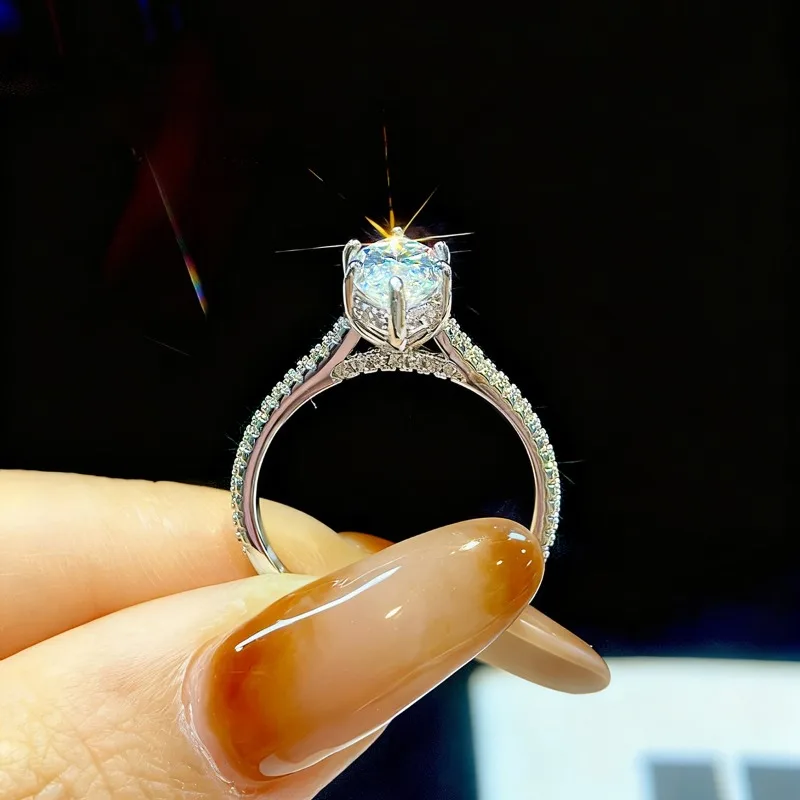 KNB – bague Marquise de luxe en diamant Moissanite véritable 2CT pour femmes, en argent Sterling 925, pour fête d'anniversaire, bijoux fins de haute qualité
