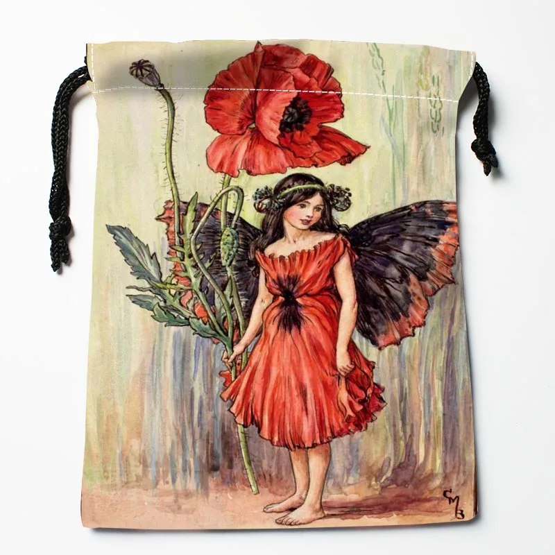 New The Bird's-foot Trefoil Fairy Drawstring Bags Dust-Proof Fabric Storage Bags Boys Girls Festive Gift 18X22cm 0214