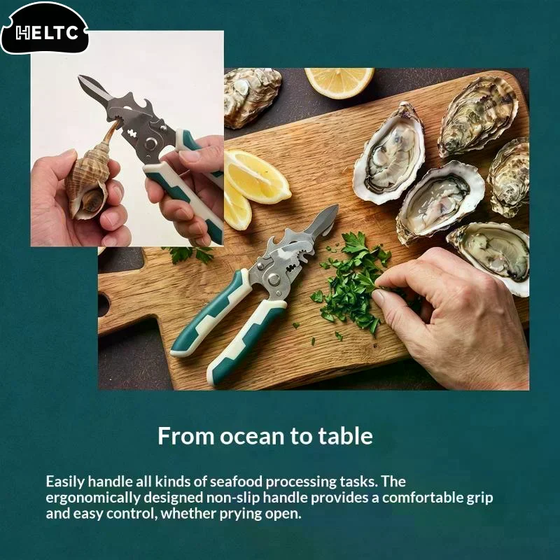 Non-slip Handle Stainless Steel Oyster Knife Thickened Multi-purpose Shellfish Opener Seafood Shucking Tool
