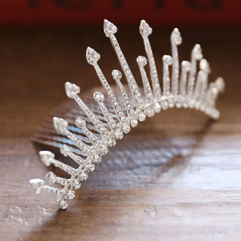 Kids Princess Crystal Tiaras And Crowns Children Girls Headband Rhinestone Hairpin Bridal Wedding Hair Comb Hair Accessories