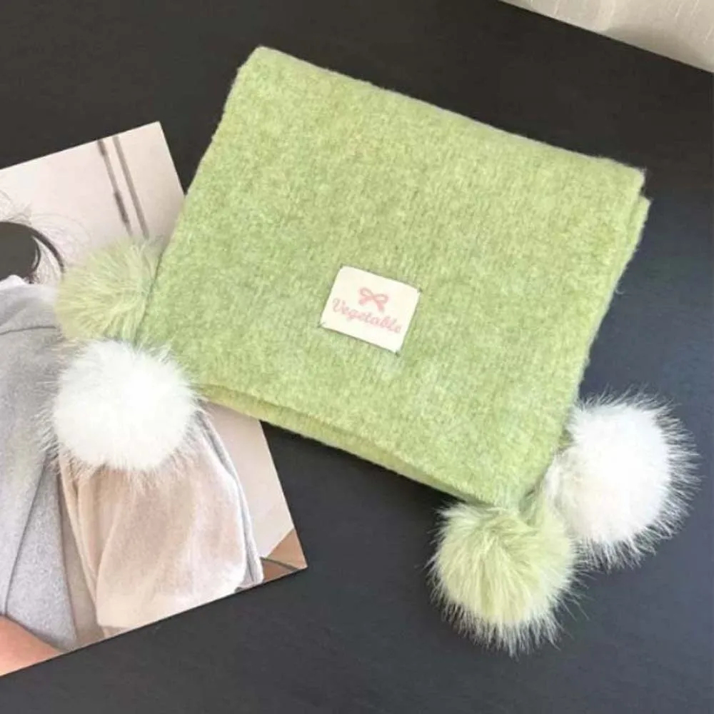 

Подарки с шариком, вязаный шерстяной шарф, мягкий ветрозащитный длинный утолщенный шейный шарф, классический противохолодный зимний теплый шарф, осень