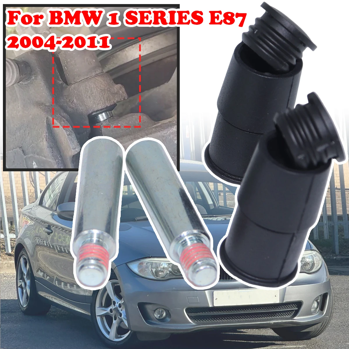 

For BMW 1 SERIES E87 2004 - 2011 Front Brake Caliper Slider Guide Pins Bolt Kit Left Right Disc Housing Bellows Sleeve Bushing