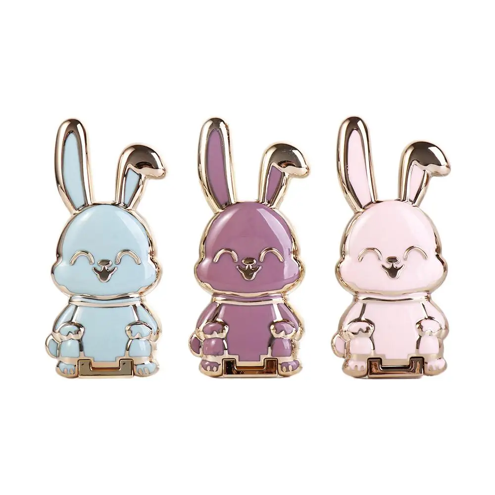 Support 3D Folding Lazy Ring Buckle Back Sticker Pad Rabbit Ring Bracket Mobile Holder Pull Rod Support Phone Stand