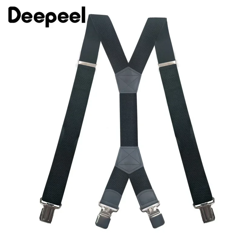 1Pc Deepeel 4*125cm Adult Men's Suspenders Wide Elastic Strap 4 Clip Decoration Pants Hanger Work Suspender Male Jockstrap