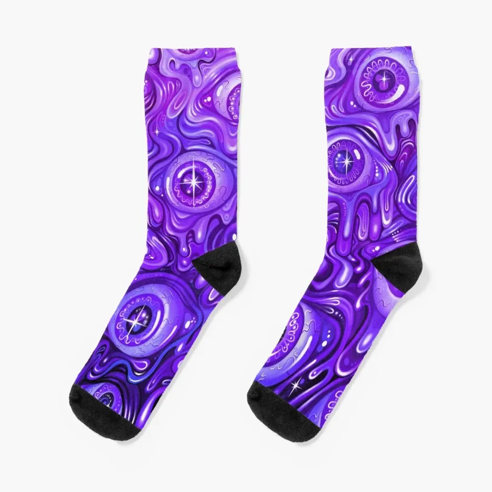 

Purple Eyeball pattern Socks hiphop aesthetic Socks For Women Men's