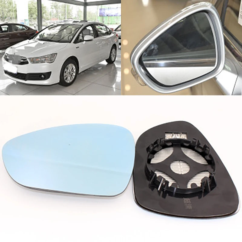 

For Citroen Sega 2010-2020 Heating Blue Lens Large Vision Rearview Mirror Wide Angle Glass Anti-Glare Turn Single Lamp Free Ship