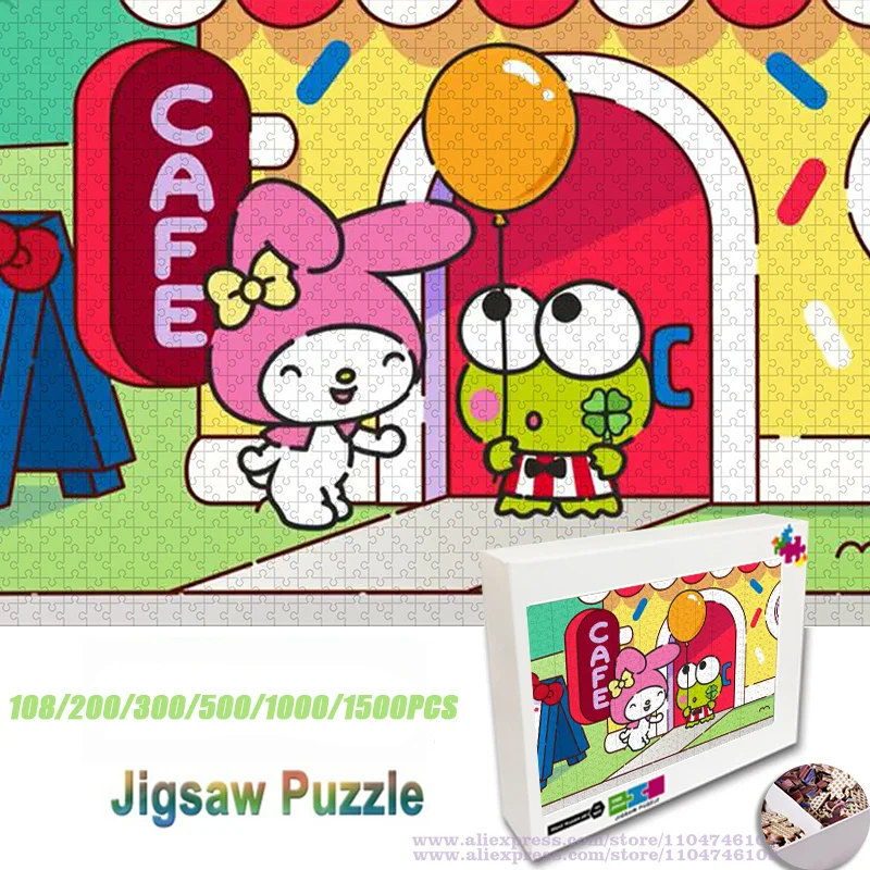 

Sanrio My Melody & Keroppi Puzzle Jigsaw Cartoon Anime Diy Puzzles 108/200/300/500/1000/1500Pcs Intelligence Puzzles for Kids