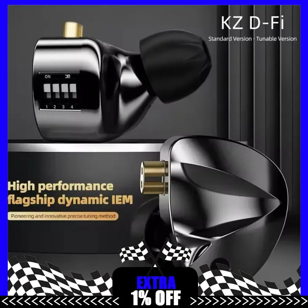 

KZ D-Fi In Ear Wired Earphones 4-Level Tuning Switch Dual Magnetic Dynamic Coil Music HiFi Sports earplugs Monitoring Headphones