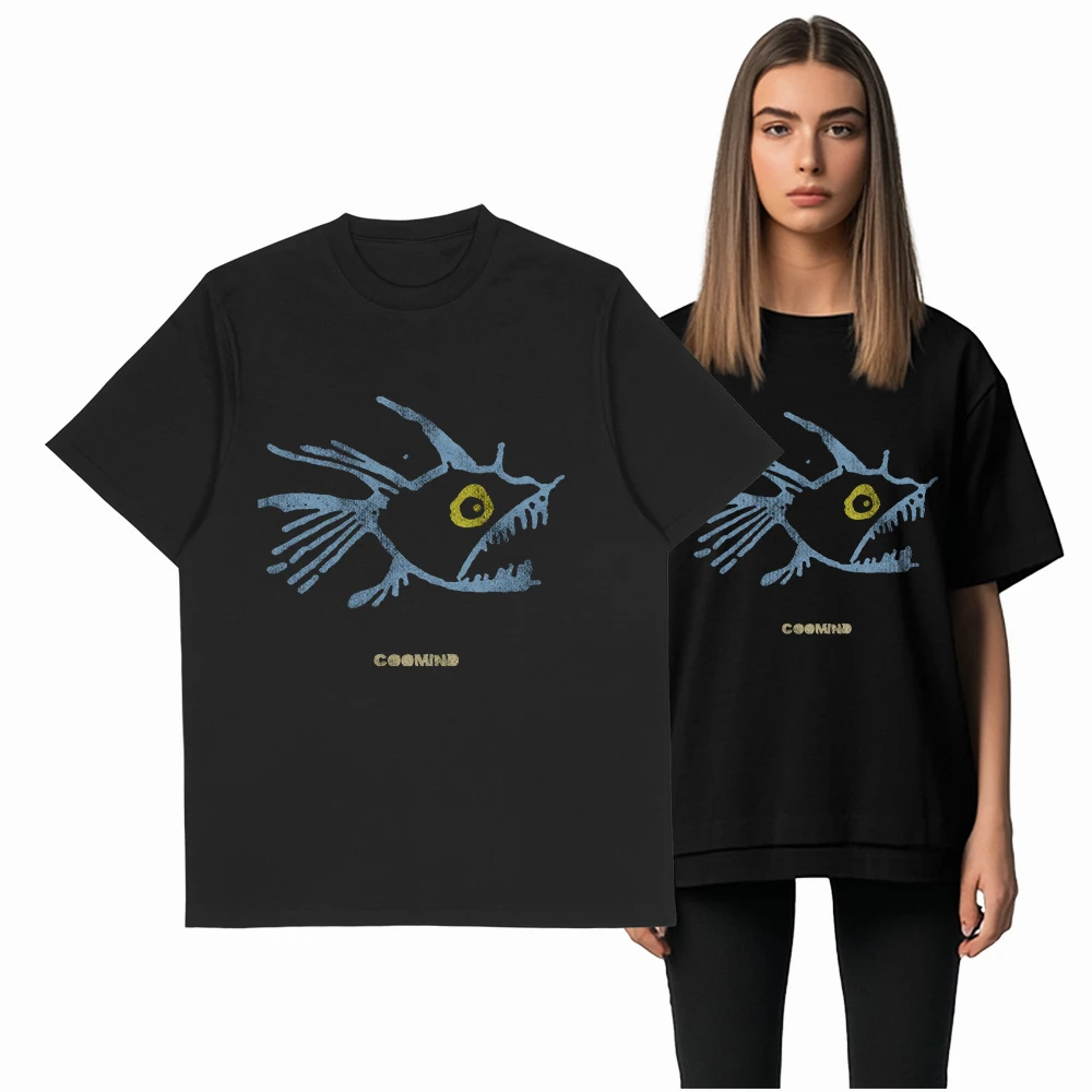 Vintage Piranha Fish Print T-Shirt Men Women Unisex primitive Fishing Graphic Tee Summer Outdoor Leisure Fashion Streetwear