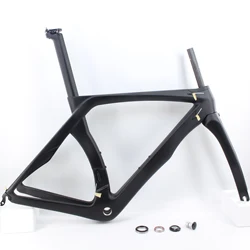 Newest RBK All Black 700C Racing Road Bike T1100 3K Full Carbon Fibre Bicycle Frame Fork+Seatpost+Clamp+Headsets