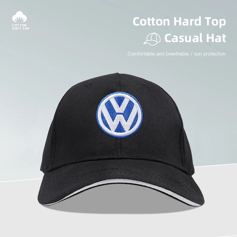 For Volkswagen VW Car Emblem Embroidery Snapback Baseball Cap Spring And Autumn Outdoor Adjustable Casual Hats Sunscreen Hat