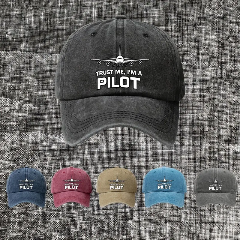 Trust Me I'm A Pilot Baseball Cap Unisex Adjustable Washed Cotton Sun Protection Cap for Outdoor Sports