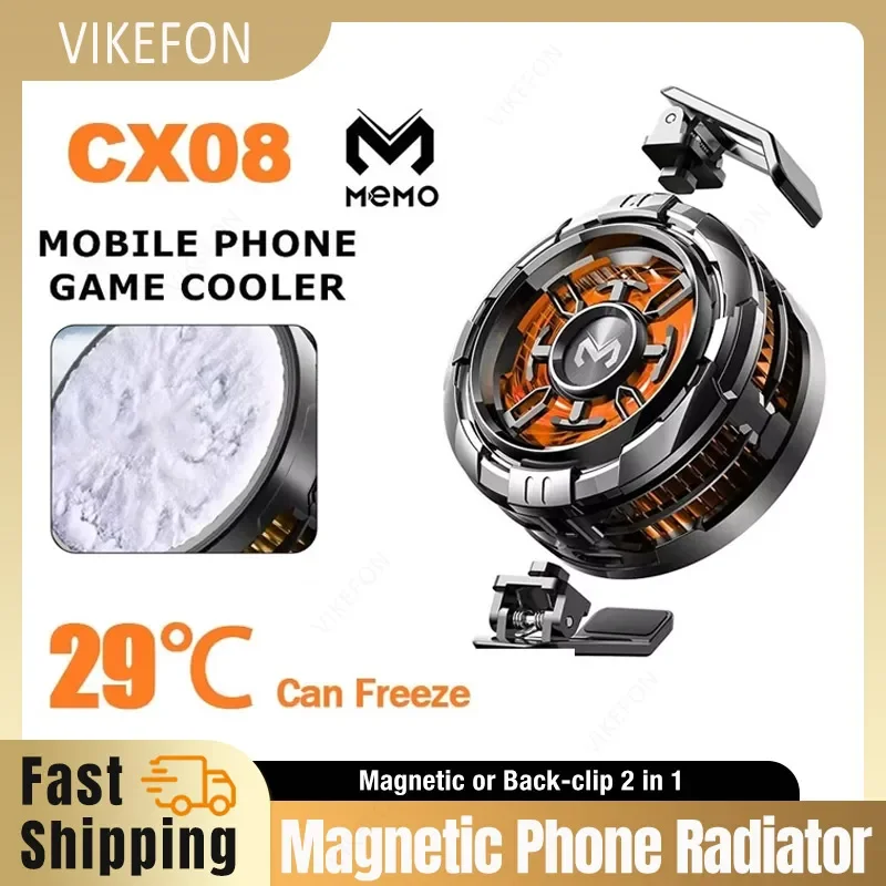 Magnetic Back Clip Universal 2 IN 1 MEMO CX08 CX07 Phone Cooler Semiconductor Cooling Fan Freeze Radiator for iOS Android PUBG