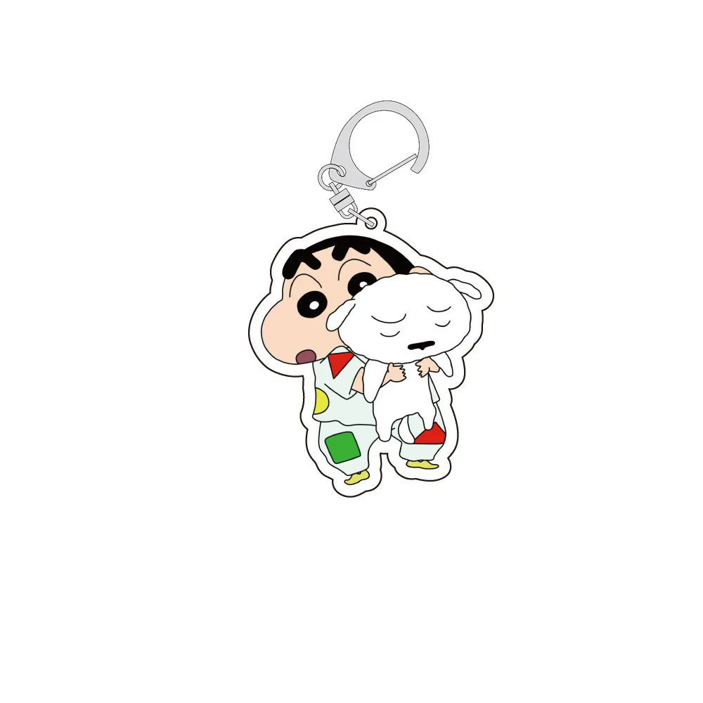 Crayon Shin Chan Popular Cartoon Anime Acrylic Double-sided Keychain Backpack Decoration Accessories Neutral Party Birthday Gift