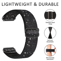 Elastic Shiny strap For Samsung Galaxy Watch 7/6/5/pro/3/4/classic/Active 2 20mm/22mm Bohemian Pride bracelet Huawei GT 3-2 band