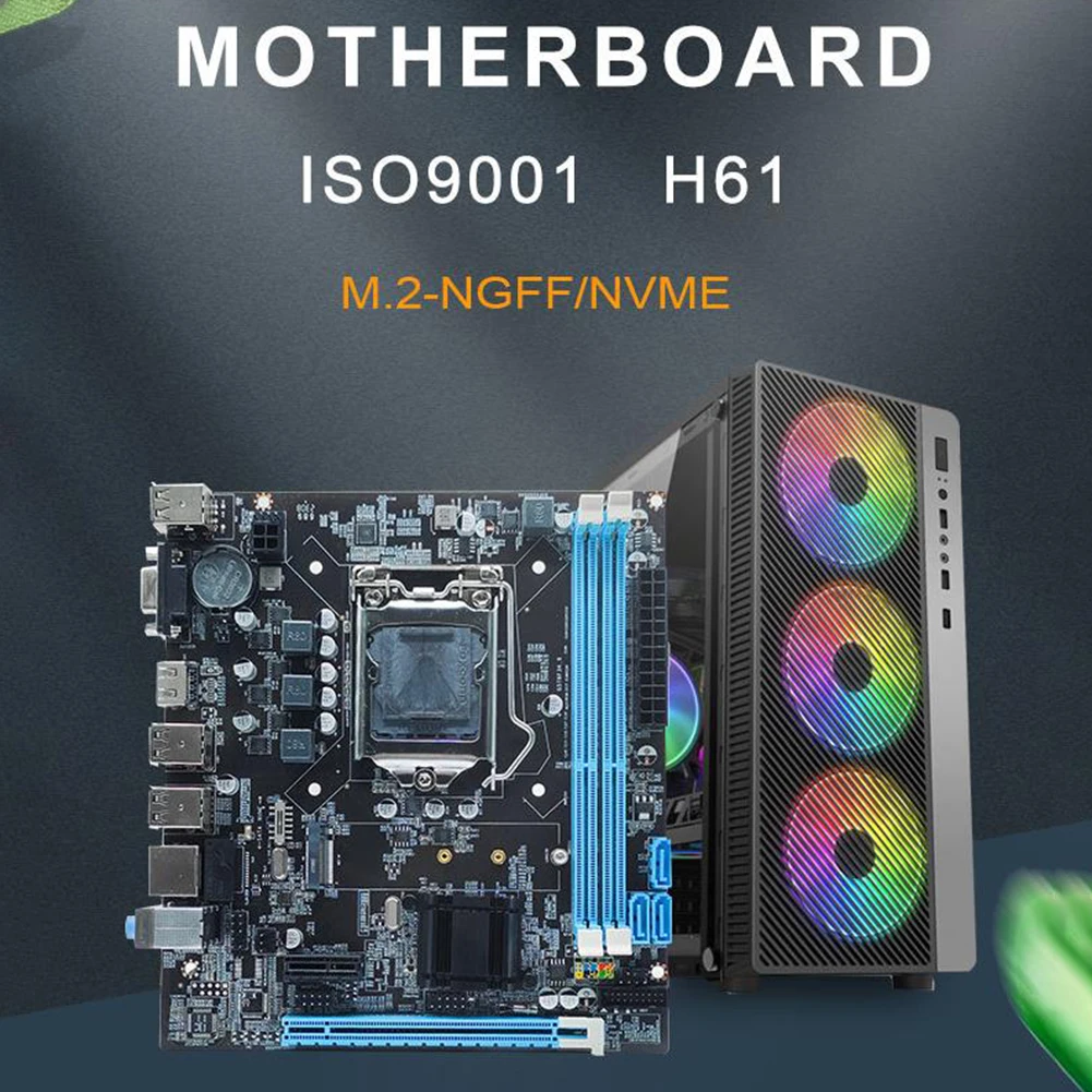 

Материнская плата H61 16 Гб LGA1155 M.2 NVME поддержка 2XDDR 3 RAM PCIE Micro-ATX PC материнская плата компьютера 4 X SATA 2,0