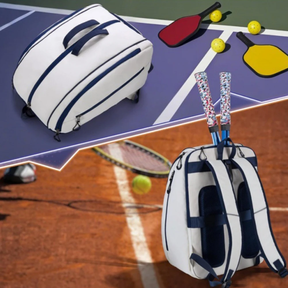 

Tennis Backpack 43x28x21.5cm Nylon Waterproof Bags With Shoe Mezzanine For Junior/Kid Pickleball Gear Storage Accessories