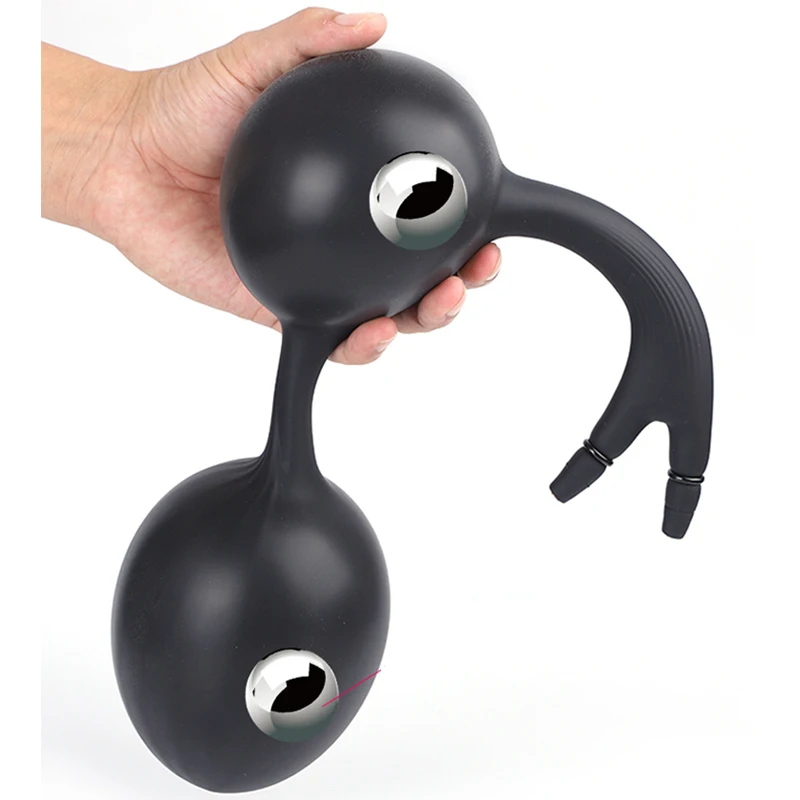 Huge Inflatable Anal Plug Prostate Massager Large Dildo Vagina Anus Dilator Butt Beads With Metal Ball Sex Toy For Men Women Gay