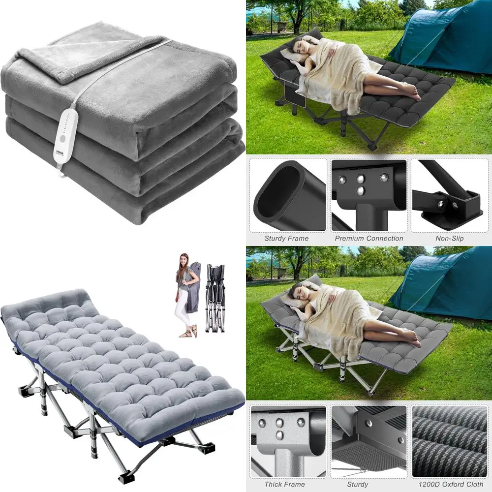 Elektrische Flanelldecke in voller Größe, 72" x 84", mit 10-Stunden-Timer und 5 Wärmeinstellungen