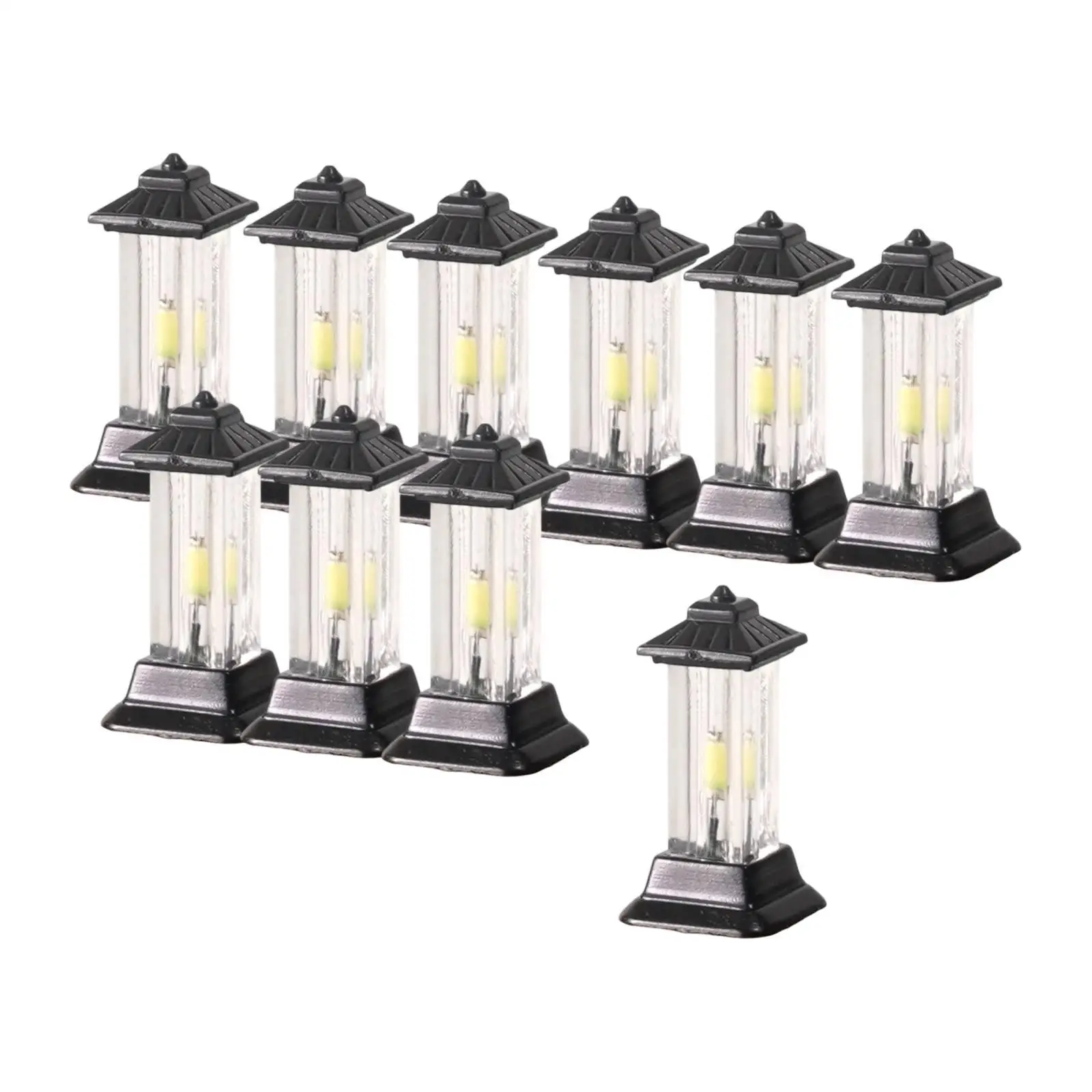Mini Street Lights Crafts Dollhouse Fairy Garden Decor 1 100 Scale Outdoor Pathway Lights for Model Building Projects