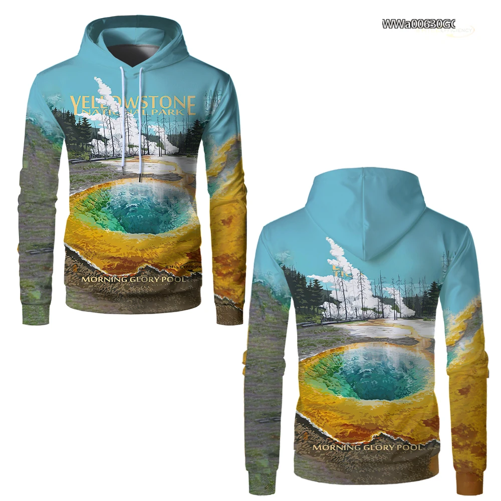 Yellowstone National Park Scenery High Quality Hoodies 3D Printed Mountaineering Style Sweatshirts Fashion Hip-Hop Casual Tops