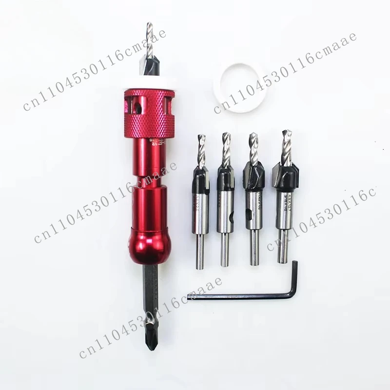 5pcs Hex Shank M2 Hss Drill 3/8'' 1/2'' Carbide Tipped Adjustable Depth Countersink Drill Bit for Wood Plastic