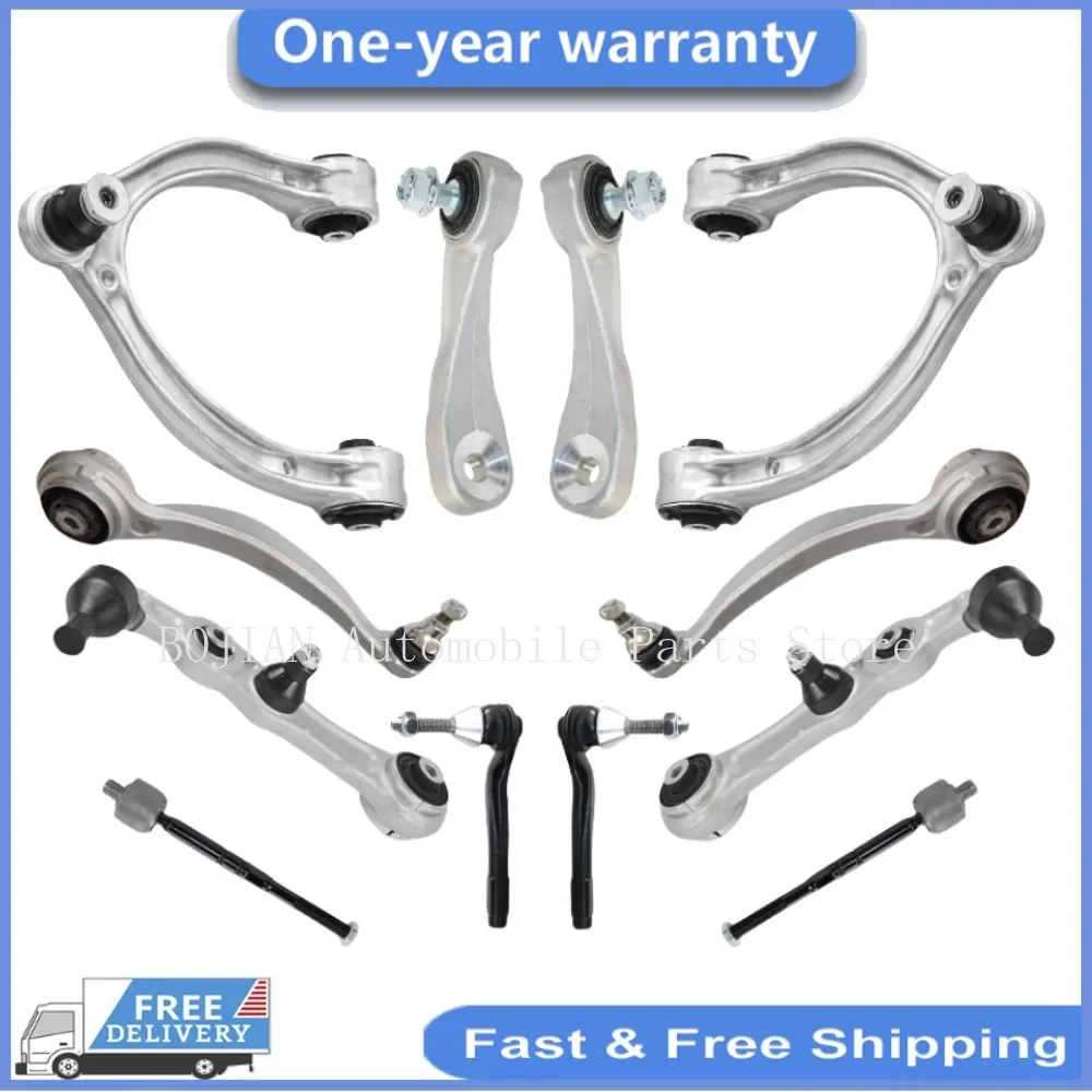 12pcs Control Arms Tie Rod End Link Set Front Upper Lower for Mercedes-Benz W205 W213 2015 - 2020