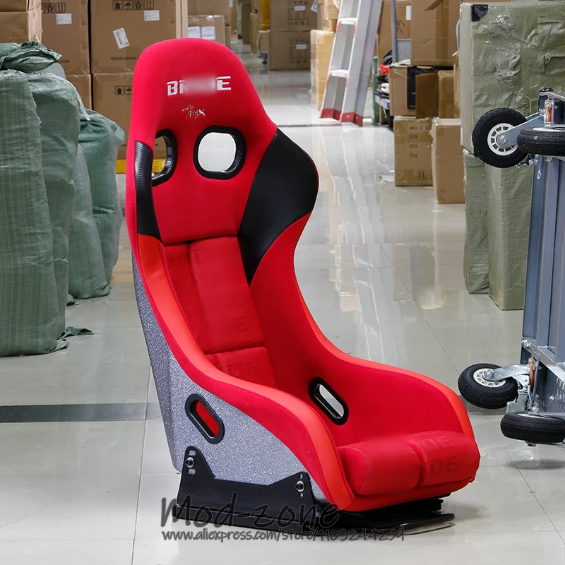 

JDM ZETA IV LOWMAX Light Weight Carbon Fiber Fiberglass Shell Red Fabric Car Tuning Fixed Bucket Racing Seat