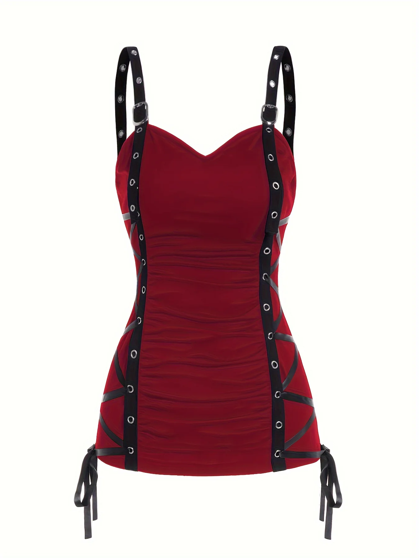 Europejska i amerykańska moda damska jednokolorowa kamizelka z sznurkiem i dekoltem w szpic