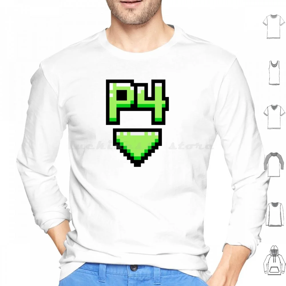 Player 4 Tag Hoodies Long Sleeve Pixel Art Pixel Gamer Nerd Video Game Vidya Sprite Life Energy Ui Hud Nerdy Old School