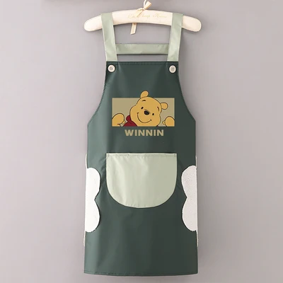 Miniso Disney Winnie the Pooh Kitchen Cooking Apron Polyester Waterproof Oil-Proof for Woman Avental De Cozinha Delantal Cocina