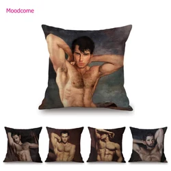 Sexy Hot Nude Fitness Muscle Men Boy Male Body Art Hunk Boyfriend Oil Painting Home Decorative Sofa Pillow Case Cushion Cover