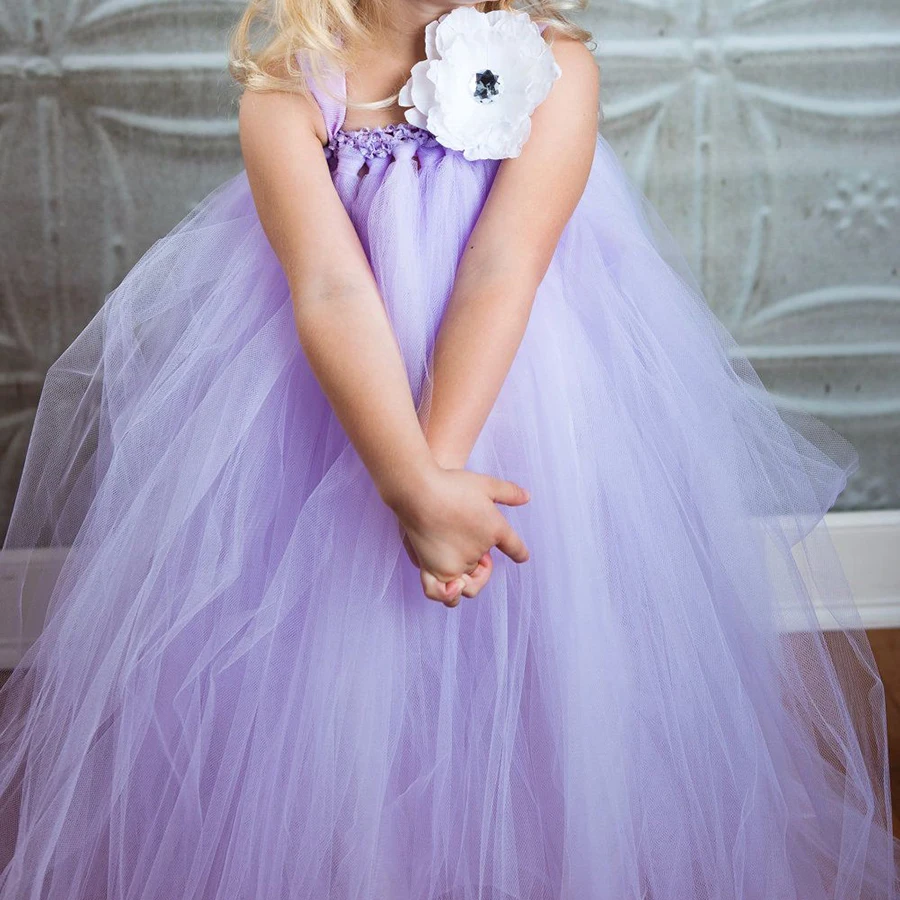 Customized Flower Girl Dress Kids Sleeveless Princess Big Flower Ankle Length Wedding Lace Besch Ball Gown Dance Dresses 2025