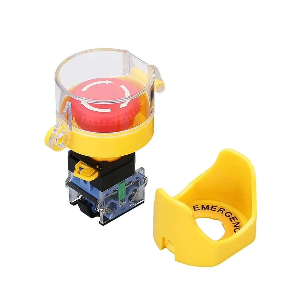 1Pcs 16/22/25/30/42mm Emergency Stop Button Cover Dustproof Waterproof Elevator Emergency Stop Cover Lockhole Design