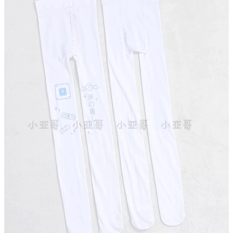 Original Subculture 2D Watercolor Print Women's Hosiery Spring Autumn Winter New Velvet High Elasticity Extended Tights Ladies