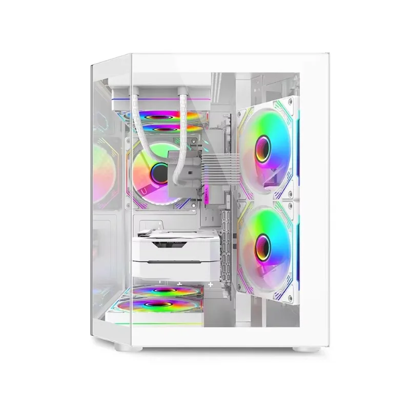 New Arrivals White Atx Matx Itx Computer Case Chassis Desktop Central Processor Chassis Computer Case Full Tower Computer Gaming