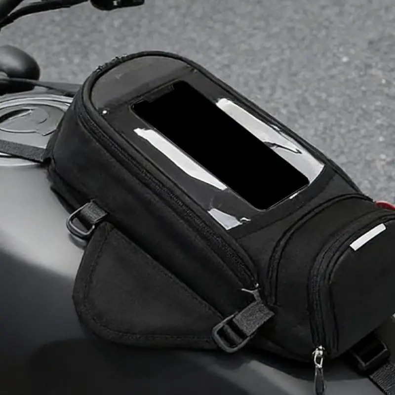 M76E Motorrad-Tankrucksack mit Telefon-Sichtfenster und strukturierter Aufbewahrung – Detail 9
