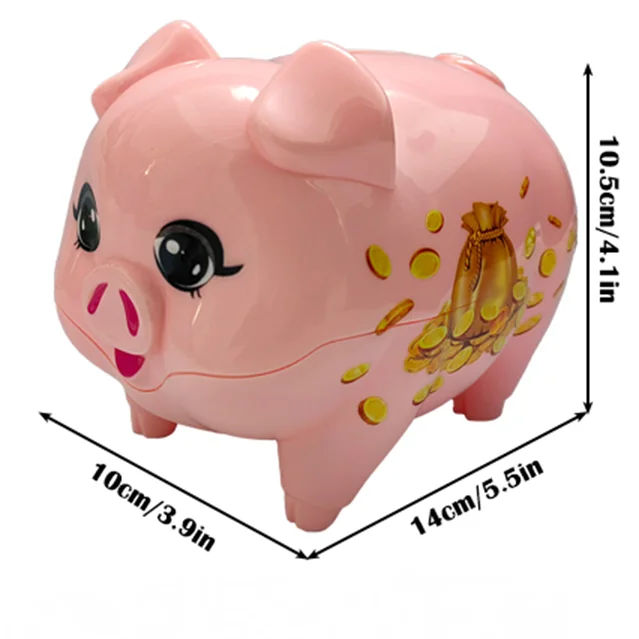 Pig Piggy Bank Coin Cash Banknote Saving Money Box Cute Plastic Pig Piggy Bank for Girls Boys Adults Practical Birthday Gifts