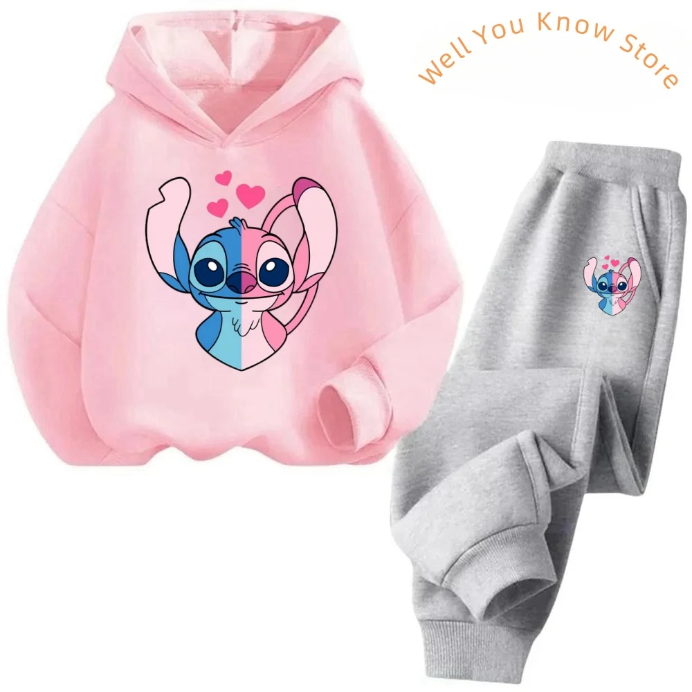 Children's Clothing Stitch Hoodie Set Boys Girls Casual Long-sleeved Sweatshirts Tops2-13 Years Old Kids Casual Trucksuit