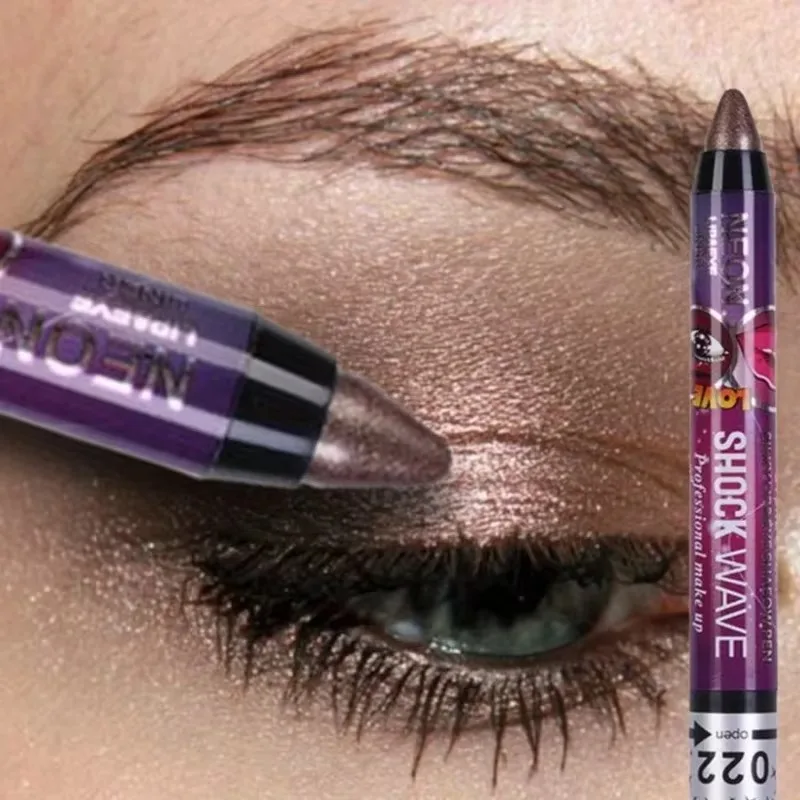 真珠光沢のあるグリッターアイシャドウ口紅スティックマットモノクロ防水持続メイクアップ顔料アイシャドウペン